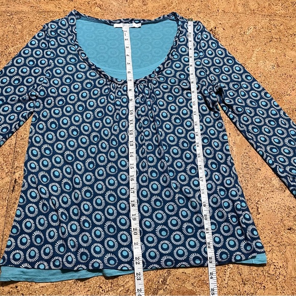 Boden Double Layer Tencel Blue Circle Print Top Sz 8 - Picture 13 of 14